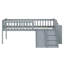 Twin Bed Frame With Storage Shelf, Wooden Bed Frame With Slide And Ladder-1040554657