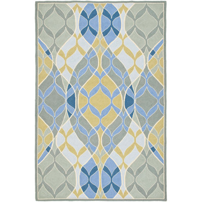 Safavieh Chelsea Hand Hooked Wool Pile Abstract Rug In Blue;beige;gray