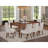 5 Piece Dinette Set Includes a Rectangle Dining Table with Butterfly Leaf and 4 Doeskin Linen Fabric Parson Dining Room Chairs, 42x78 Inch, Mahogany-166531458-233071523-233071532