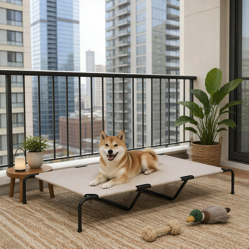 Grand lit pour animal de compagnie, lit surélevé pour chien