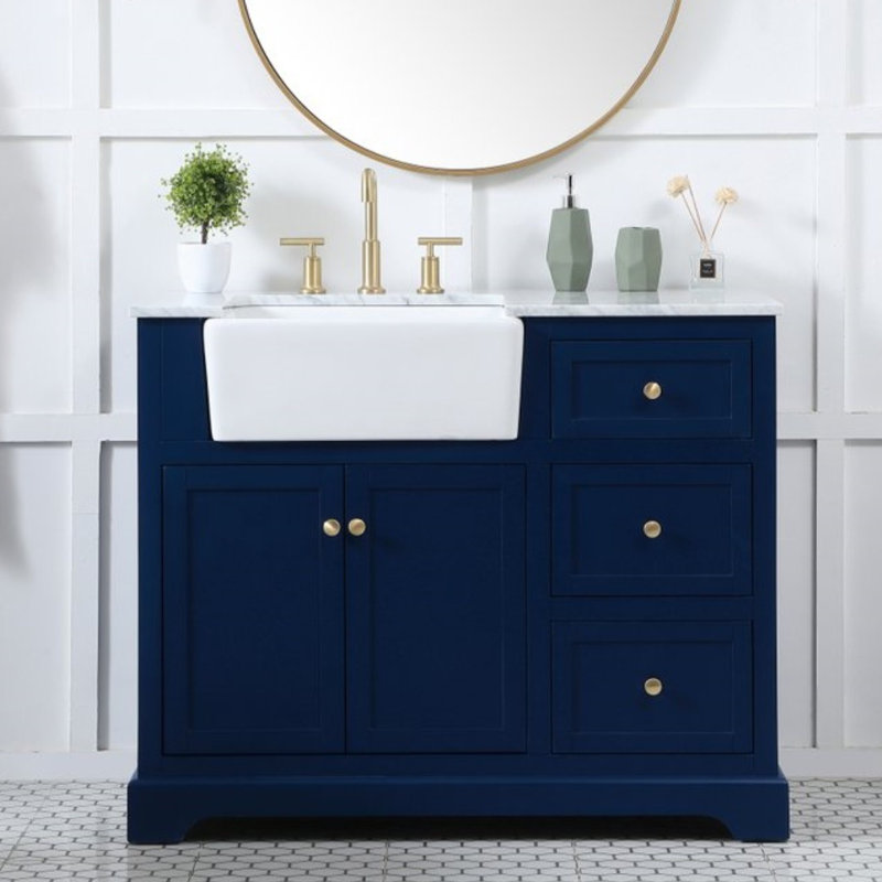Ensemble de meuble-lavabo simple 42 po Pardue, Bleu