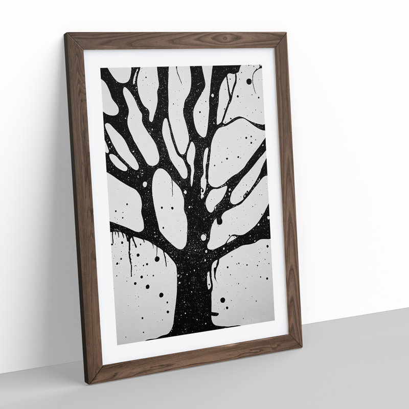 Monochrome Tree Branches No.2 - Framed Print, 46cm H x 34cm W x 2cm D, Walnut