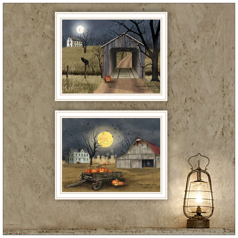 Décoration murale tendance pour la saison d'Halloween à la campagne 4U 2 pièces, impression d'art mural pour la chambre à coucher par Billy Jacobs