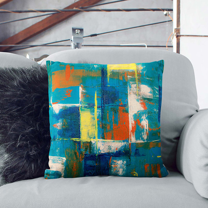 Abstract Square Throw Cushion, 55 x 55 cm