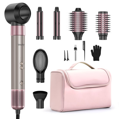 Teendow 7 In 1 Hair Dryer Brush With Travel Bag For Fast Drying/straightening/curling, Mutil-use Blow Dryer Brush,hair Styler For Women,negative Ion