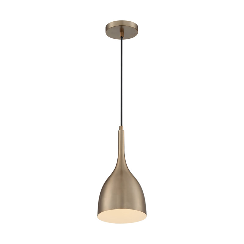 Bellingham 1 - Light Single Pendant, 13.25" H x 6.75" W x 6.75" D, Burnished Brass