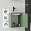 Meuble-lavabo flottant 20 po avec lavabo, porte à fermeture en douceur, lavabo en céramique, contreplaqué-133692915