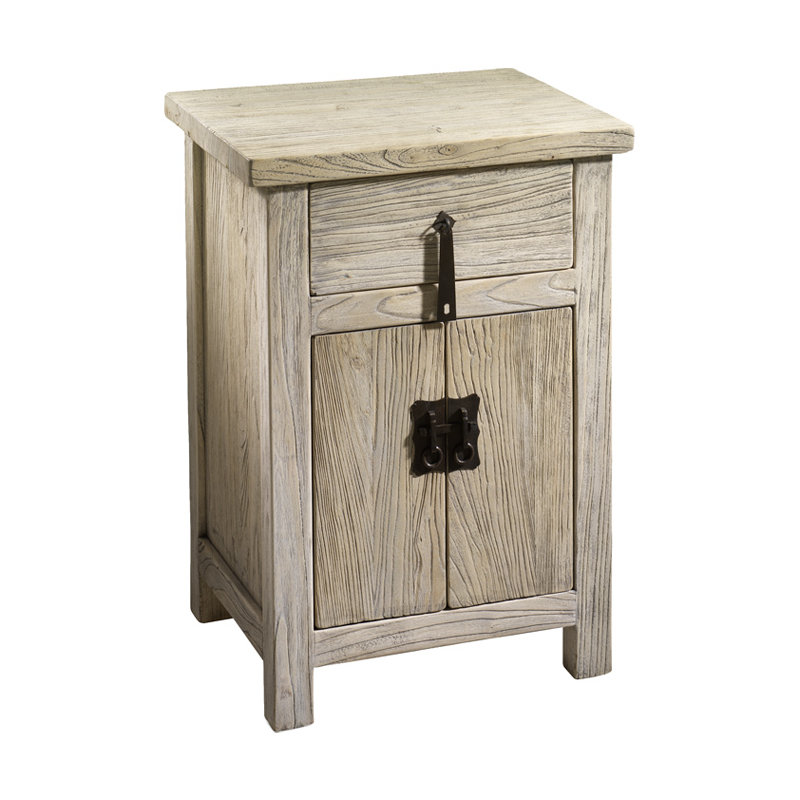 Jixi 42cm W Solid Wood Bedside Table