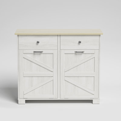 Seaside Double Tilt Out 20 Gallon Trash Cabinet (Trash Can Not Included)