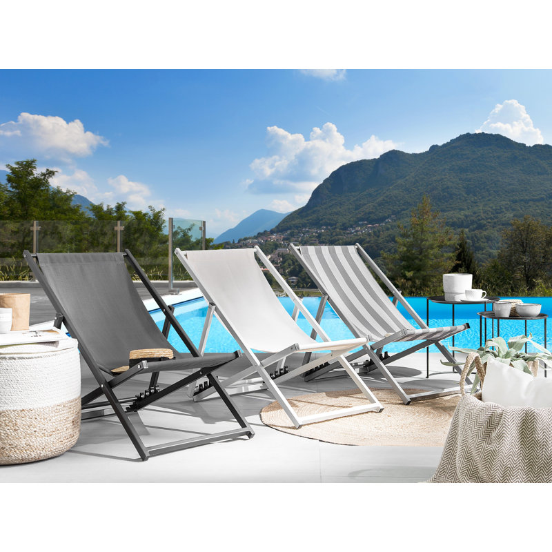 Longworth Folding Deck Chair, Grey/Black