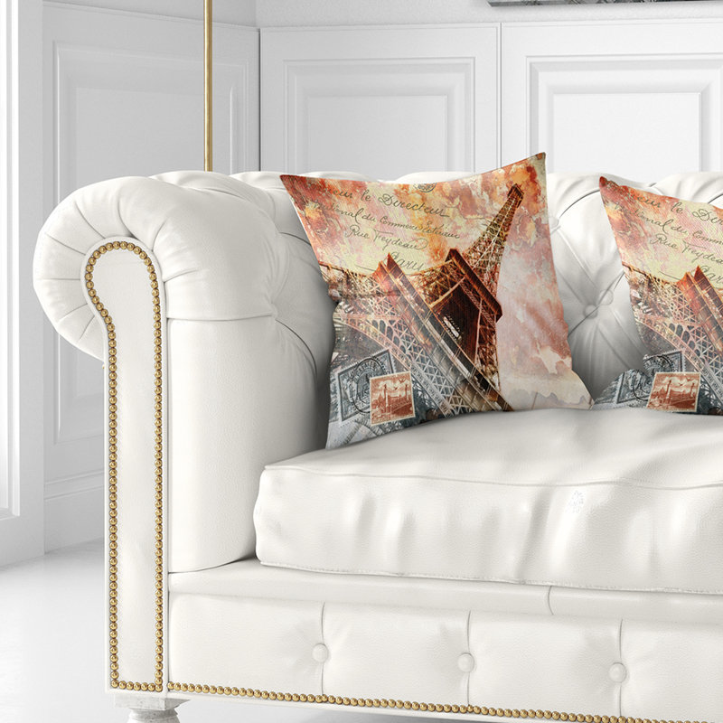 Coussin Paris City Eiffel Tower - Paris, 18 po x 18 po, Coussin décoratif