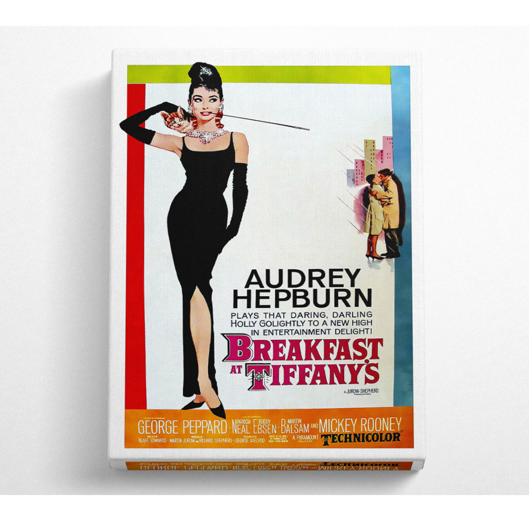 Audrey Hepburn Frühstück bei Tiffanys Poster - Leinwanddrucke im Wrapping