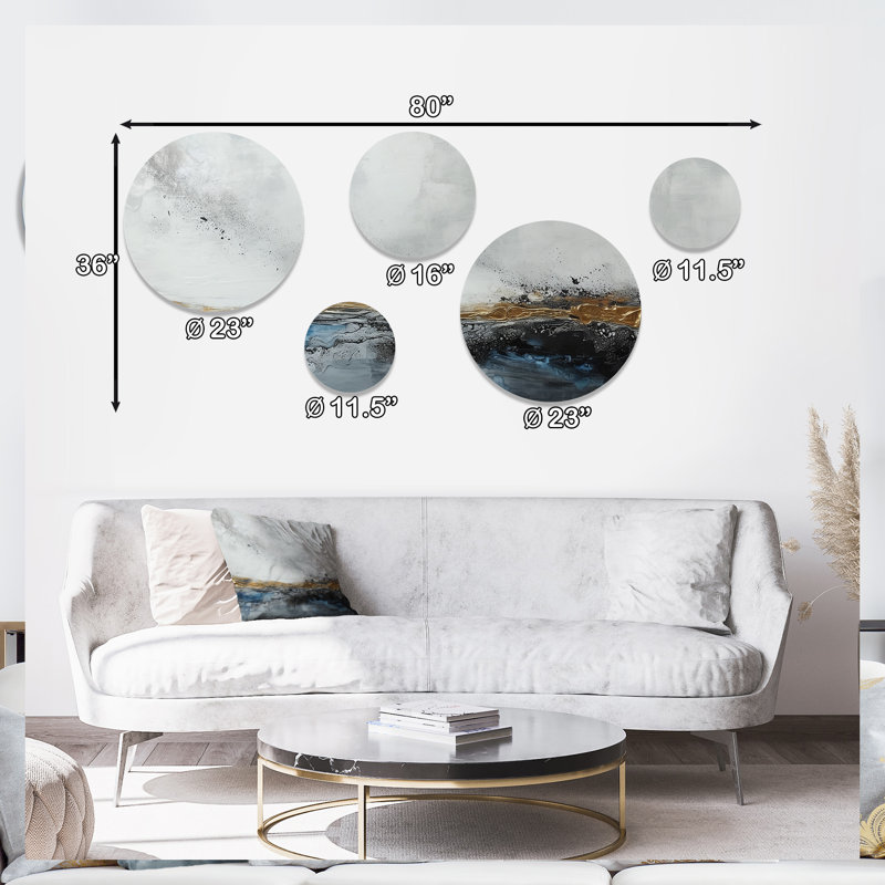 Ensemble de 5 décorations murales V abstraites et modernes