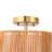 Dimmable Semi Flush Mount Ceiling Light Rattan Drum Pendant Lighting Chandelier-1251493264