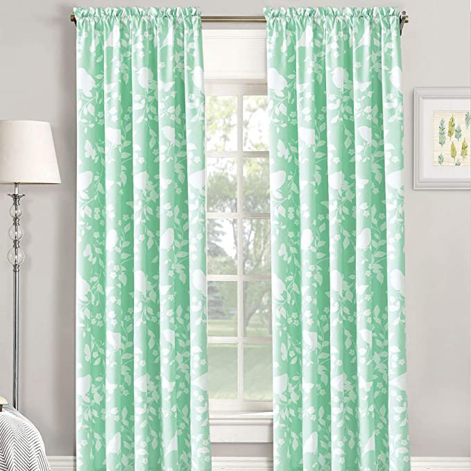 Semi Sheer Curtain Pair, Green, 213.4cm L x 152.4cm W