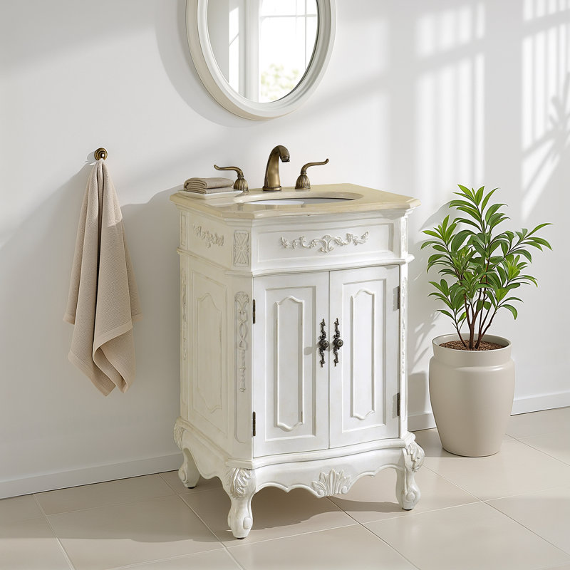 Ensemble de meuble-lavabo simple 27 po Burnet, Blanc antique