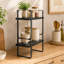 Étagère de rangement noire à double couche extensible, étagère de comptoir empilable, idéale pour les cuisines, les salles de bain, les bureaux et les garde-manger.