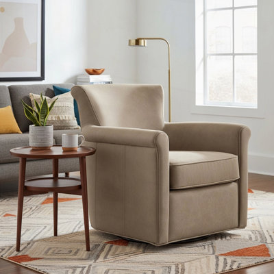 Fauteuil d'appoint pivotant en similicuir