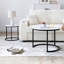 Ensemble de 2 tables basses gigognes à motif circulaire en marbre, peu encombrantes pour la vie moderne et le décor de chambre à coucher-210178825