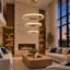 43.75" Modern Urban Bronze 3-Tier Glass Ring LED Chandelier with Dimmable 3CCT Lighting-193455477-193455478