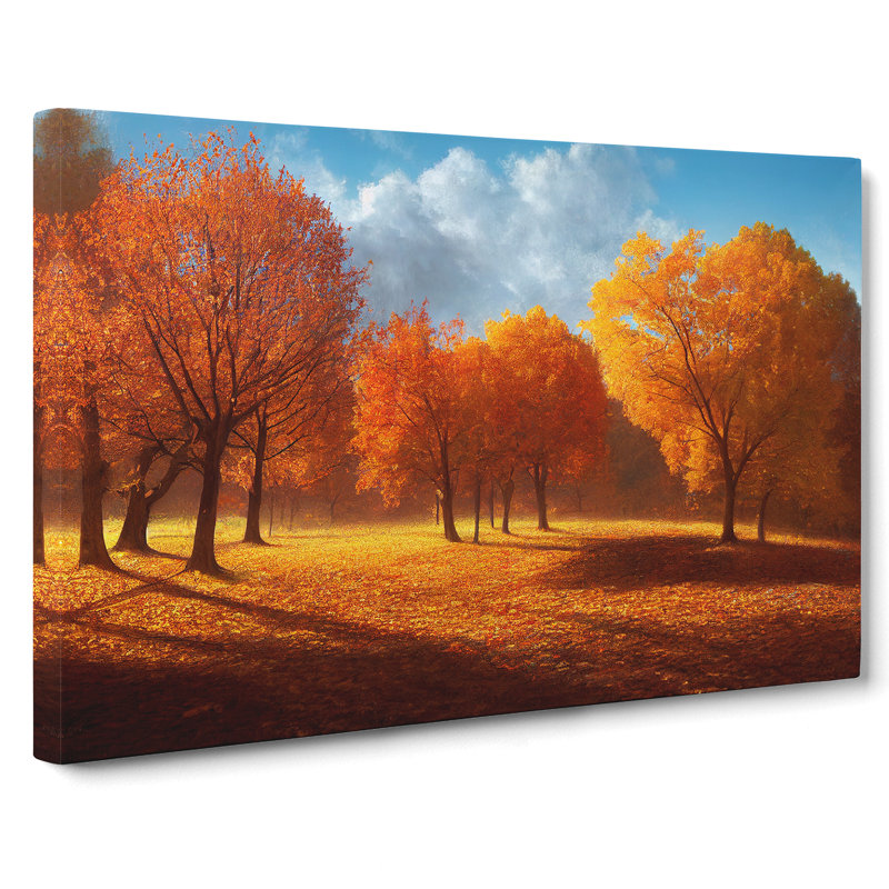 View Of An Autumn Forest Vol.3 - Wrapped Canvas, 40cm H x 60cm W x 3cm D