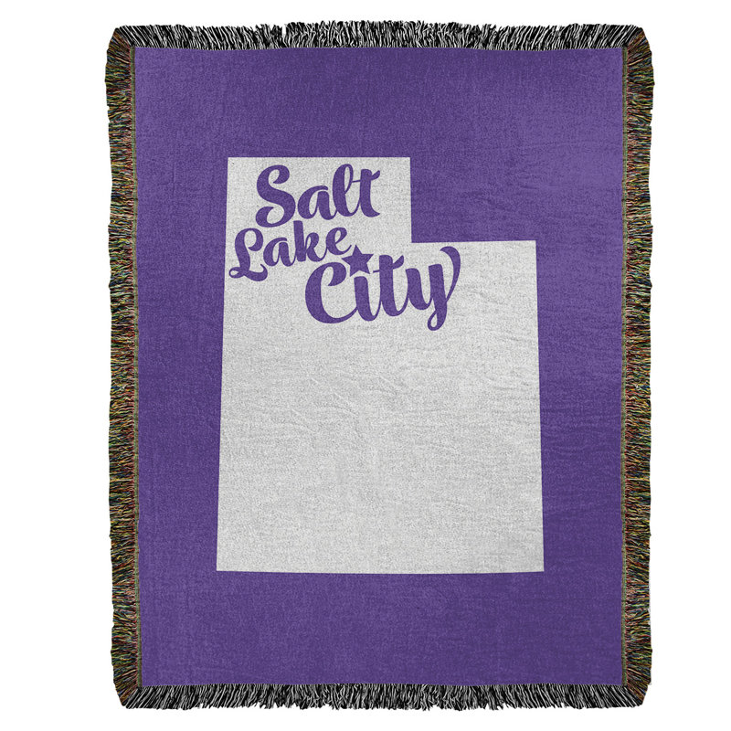Jeté en coton tissé sel lake city, l 60 po x L 80 po, Mauve