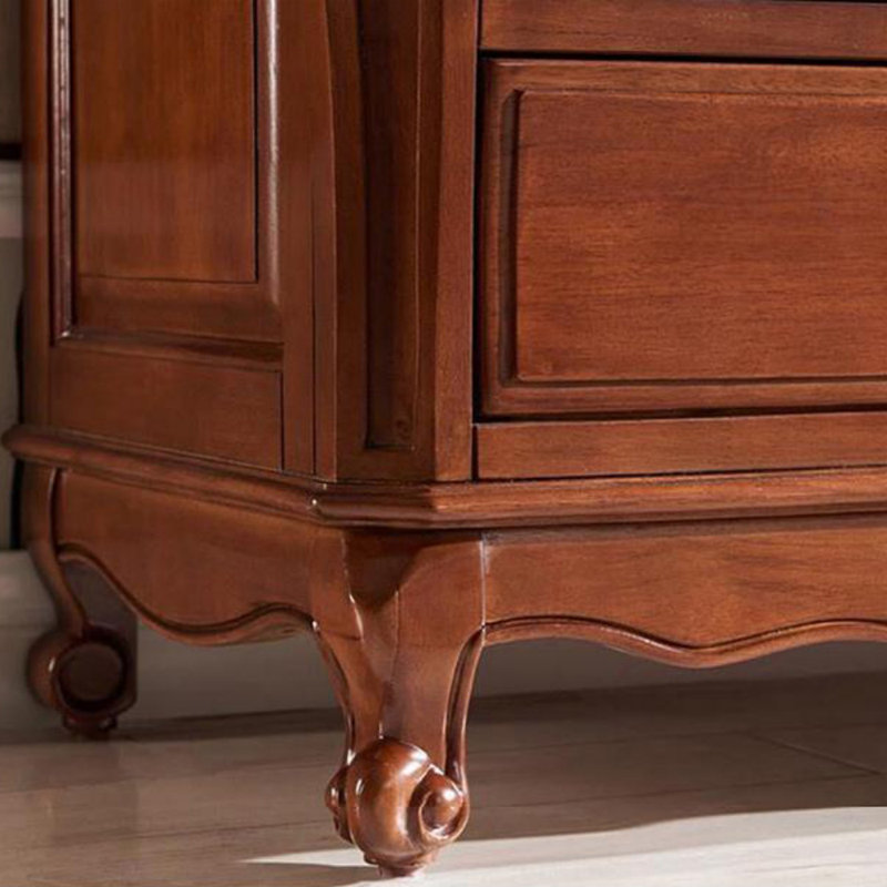 Buffet multi-tiroirs de style rétro, H 37,8 po x l 55,12 po x P 17,72 po, Chêne