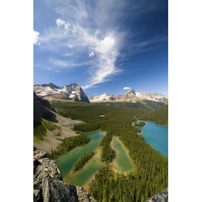 Scenic Mountain And Lakes - Wrapped Canvas Print