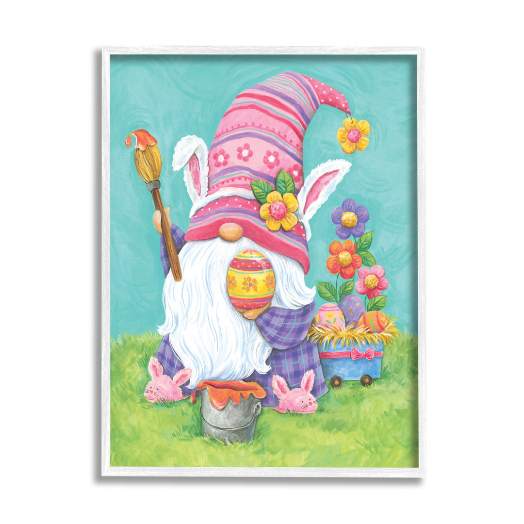 " Whimsical Gnome Easter Eggs Festive Flowers " by Diane Kater Stupell Industries 