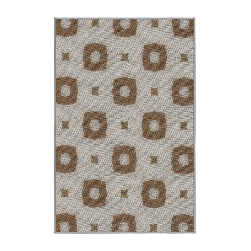 Tapis décoratif géométrique brun sanmiguel, Rectangle 7 pi x 9 pi