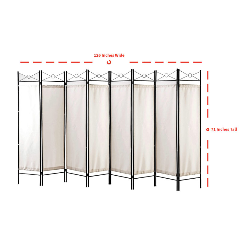 Cloison pliante Rhiann, 8, Blanc