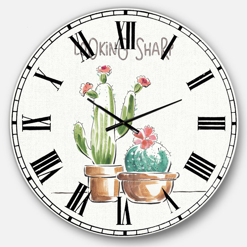 Desert Botanical Bloom I - Horloge murale, Grand
