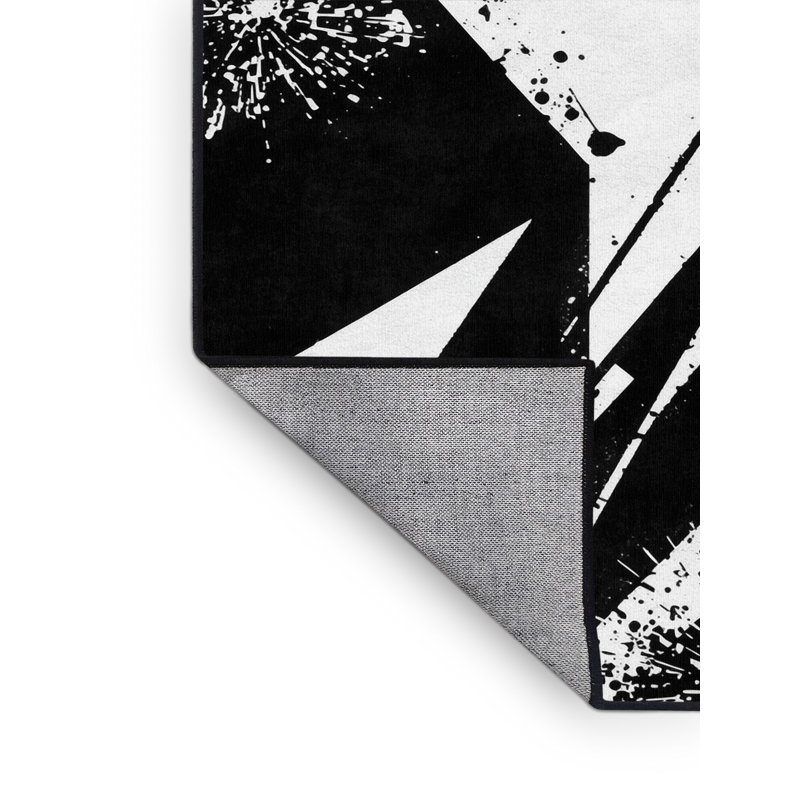 Tapis bleu moderne et contemporain lavable à la machine Balbo New Years, 4 x 6