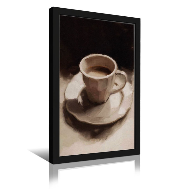 «Coffee Cup Still Life», reproduction d'art sur toile, encadrée de 12 po x 18 po avec cadre noir pour la salle à manger de la cuisine