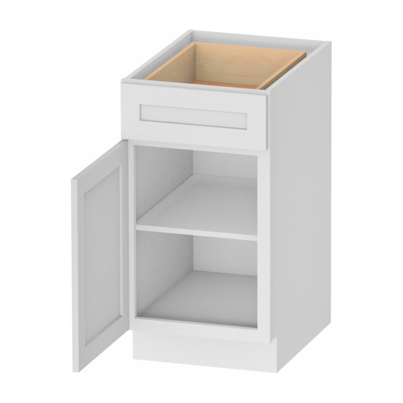 Meuble bas standard en contreplaqué blanc, prêt à assembler, Kindwood Eco Shaker, 45,7 cm (L) x 61 cm (P) x 87,6 cm (H),, 18"