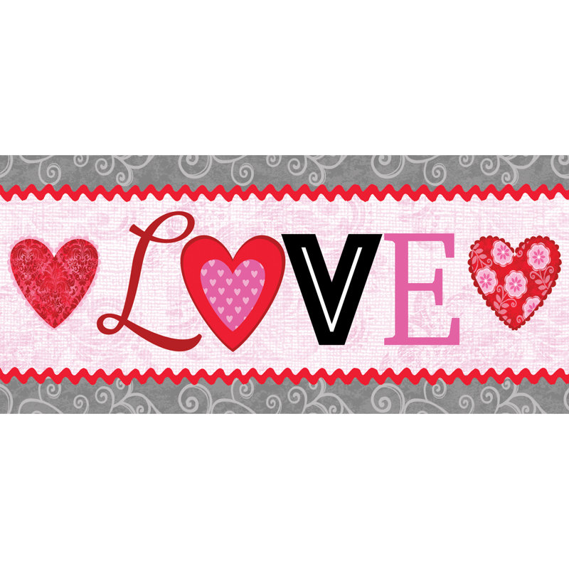 Collage de 22 po x 10 po love tapis de porte extérieur antidérapant Plante
