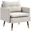 Chaise d'appoint avec coussin de dossier capitonné et pieds en acier pour le salon-1420140355