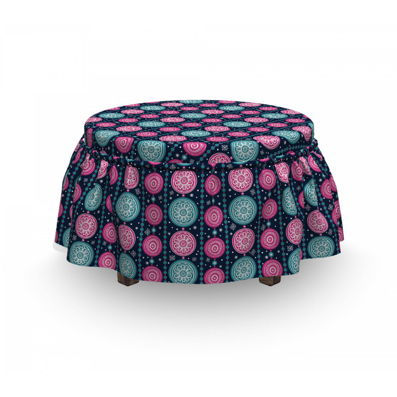 Housse pour repose-pieds cercles floral