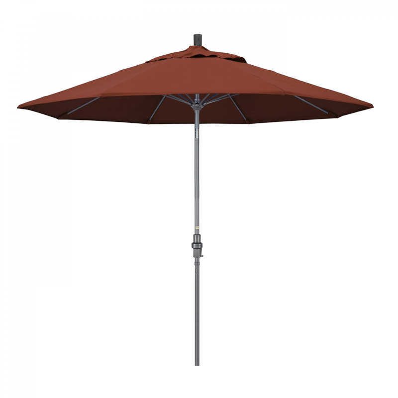 Parasol de marché 9 pi Hemenway, Terre cuite - oléfine, Hammertone Grey