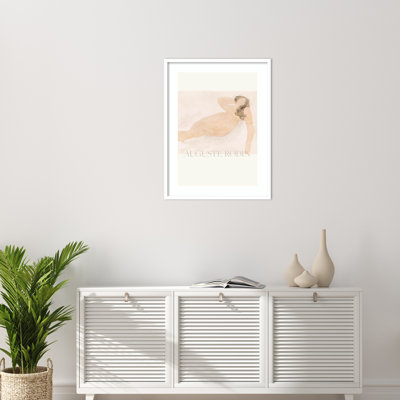 «Study of a Nude» (couché sur le côté) par Picufy Wood, reproduction d'art encadrée