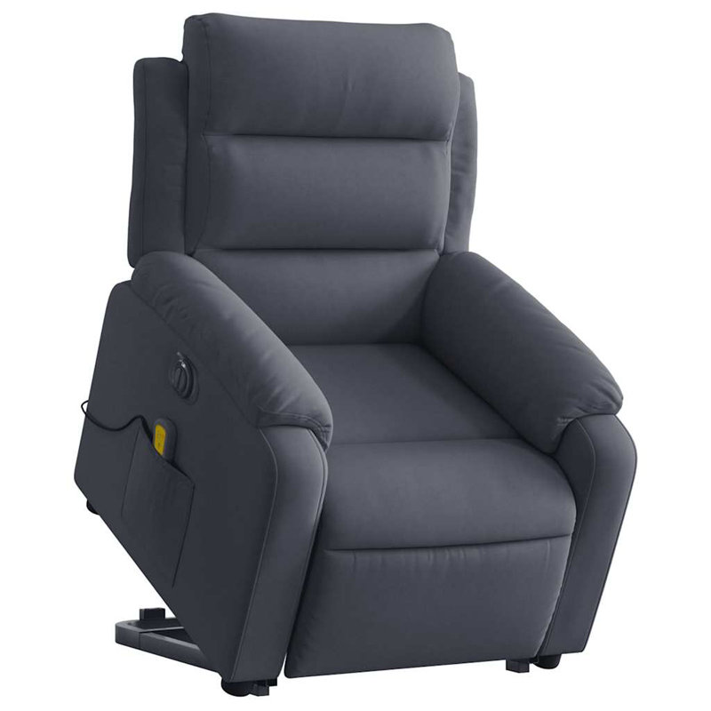 Upholstered Massage Chair, Dark Gray, Electric Push Back