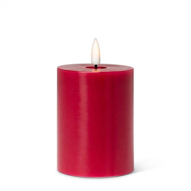 Bougie à DEL sans flamme, 4 po x 3 po sans flamme, Rouge