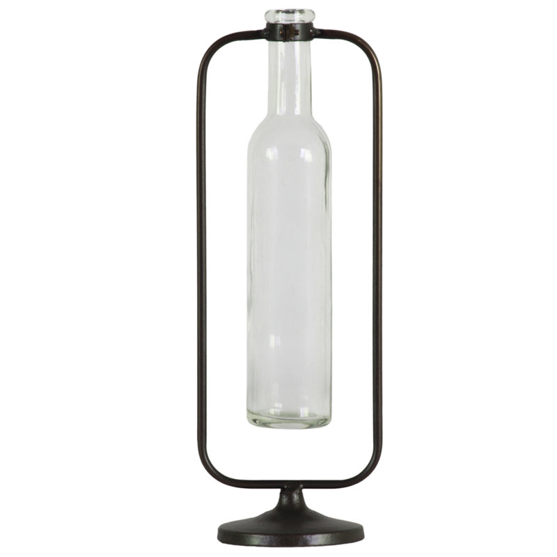 Rodas Glass Table Vase, 13" H x 4" W x 3.75" D