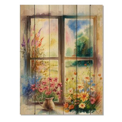 " Summer Sunset Floral Window IV "