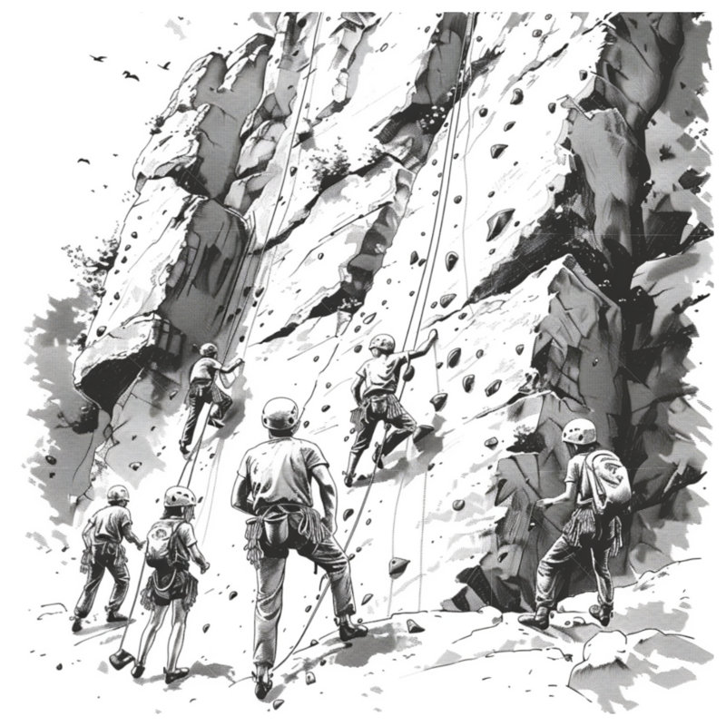Toile d'escalade tendue sur toile - Décoration murale aventure en plusieurs tailles, 16 po x 20 po