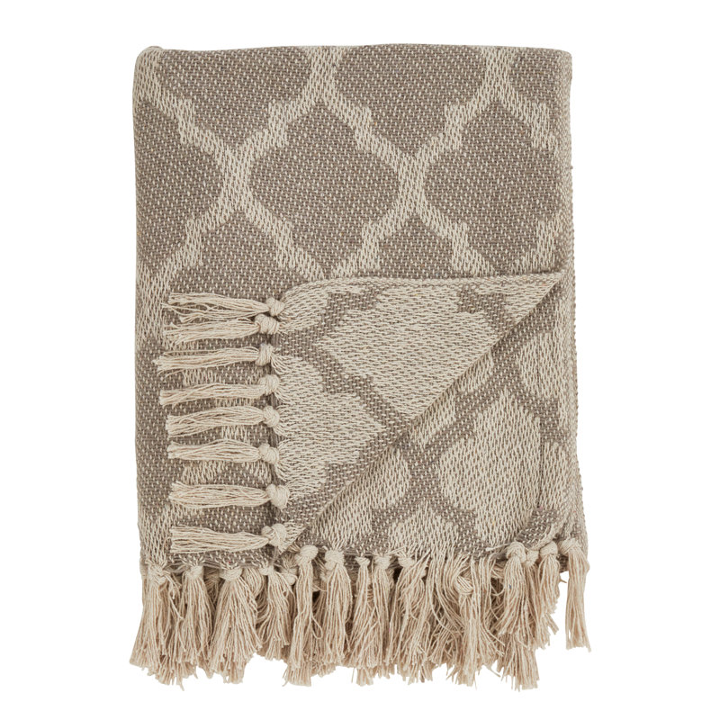 Sevan Collection Hand Woven Throw Blanket, Gray Geometric 2