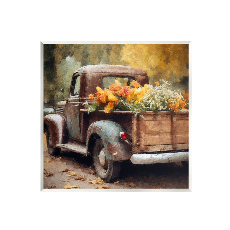 «Az-665-Wood Autumnal Plants In Truck On Canvas» par Riley B, reproduction