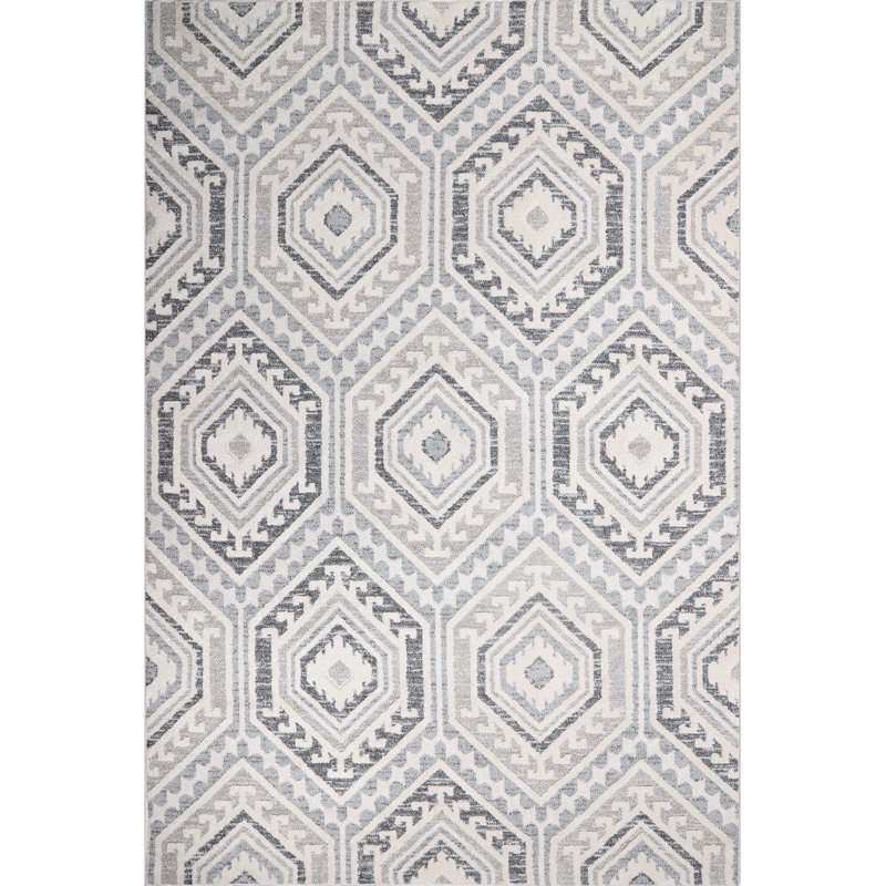 Tapis gris / crème Saltville, Rectangle 7 pi 10 po x 10 pi 10 po