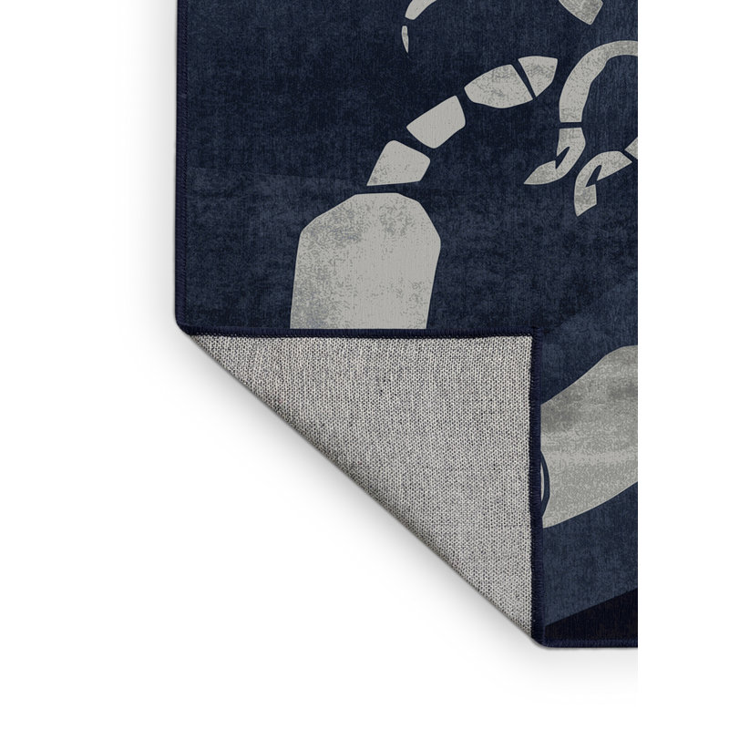 Machine Washable Orlena Modern & Contemporary Abstract Rug in Gray – Binding, 2 x 3