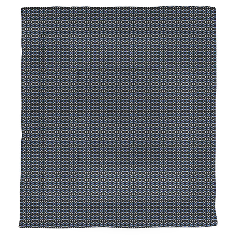 Édredon simple réversible à losanges Katelyn Elizabeth, Édredon simple, Noir / Bleu